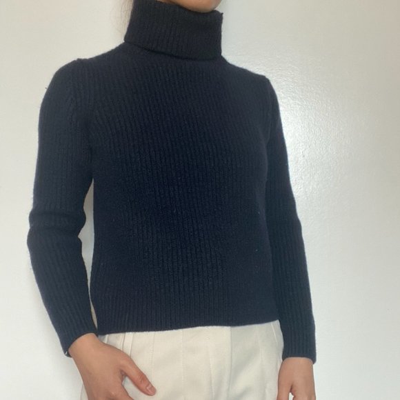 Babaton Navy Wool Turtleneck Sweater (XS) - Picture 3 of 6